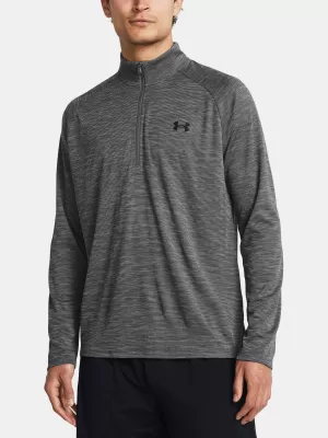 Pánské triko UNDER ARMOUR UA TECH TEXTURED 1/2 ZIP 1382797-025 ŠEDÁ