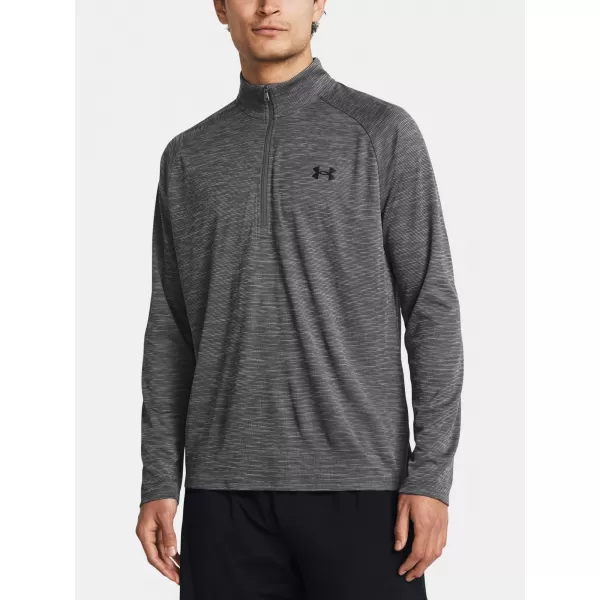  Pánské triko UNDER ARMOUR UA TECH TEXTURED 1/2 ZIP 1382797-025 ŠEDÁ 