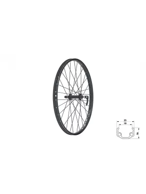 Zapletené kolo přední KLS WASPER V-brake F, 24", black BLACK