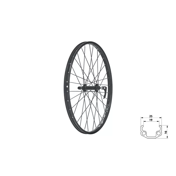  Zapletené kolo přední KLS WASPER V-brake F, 24", black BLACK 