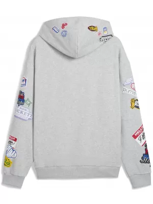 Pánská mikina PUMA HOOPERHOTLINE PULLOVER HOODIE 63282703 LIGHT GRAY HEATHER