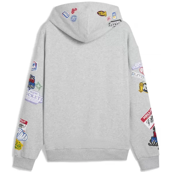  Pánská mikina PUMA HOOPERHOTLINE PULLOVER HOODIE 63282703 LIGHT GRAY HEATHER 