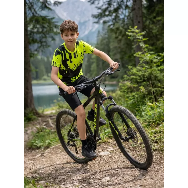  Dětské funkční triko premium ALTISPORT VOJ/ALK076TR01 ČERNÁ/FLUO ŽLUTÁ 