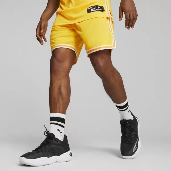  Pánské kraťasy PUMA HOOPS TEAM GAME SHORT 67662905 CYBER YELLOW 