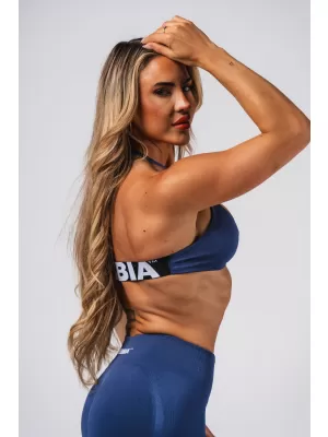 NEBBIA Bezešvá lift-up sportovní podprsenka FLOW SEAMLESS 495 BLUE
