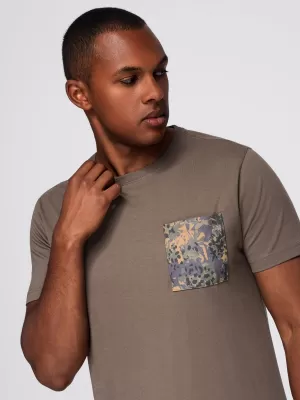 Pánské triko OMBRE OM-TSPT-0227 DARK OLIVE