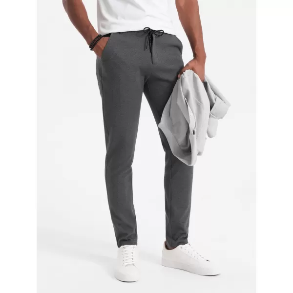  Pánské kalhoty OMBRE OM-PACP-0116 NEW DARK GREY 