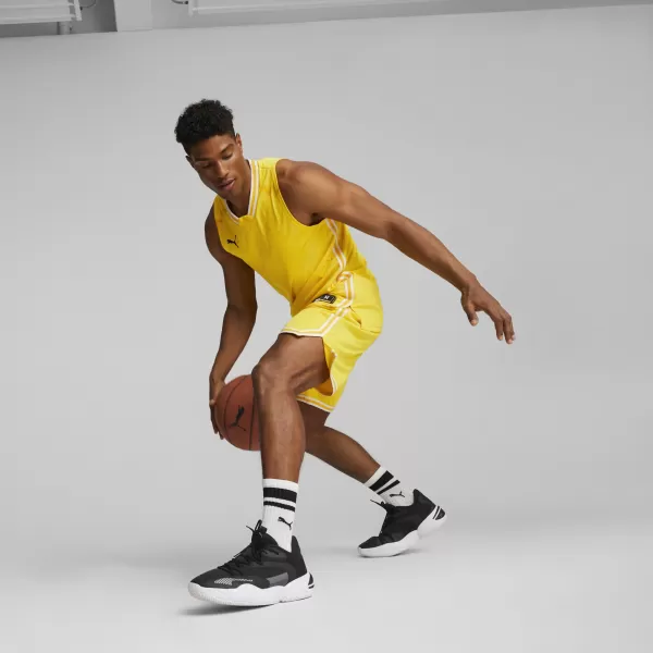  Pánské kraťasy PUMA HOOPS TEAM GAME SHORT 67662905 CYBER YELLOW 