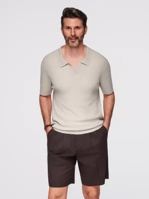 Pánské polo triko OMBRE OM-POSS-0160 LIGHT GREY