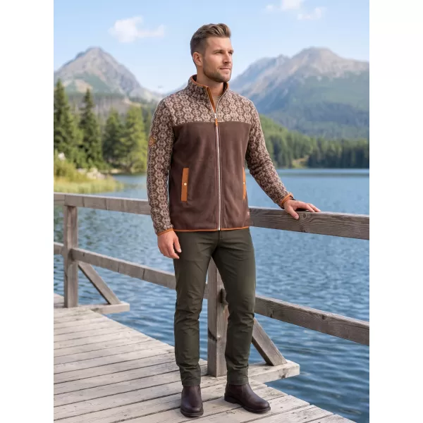  Pánská fleece mikina ALTISPORT GAMEL HNĚDÁ 