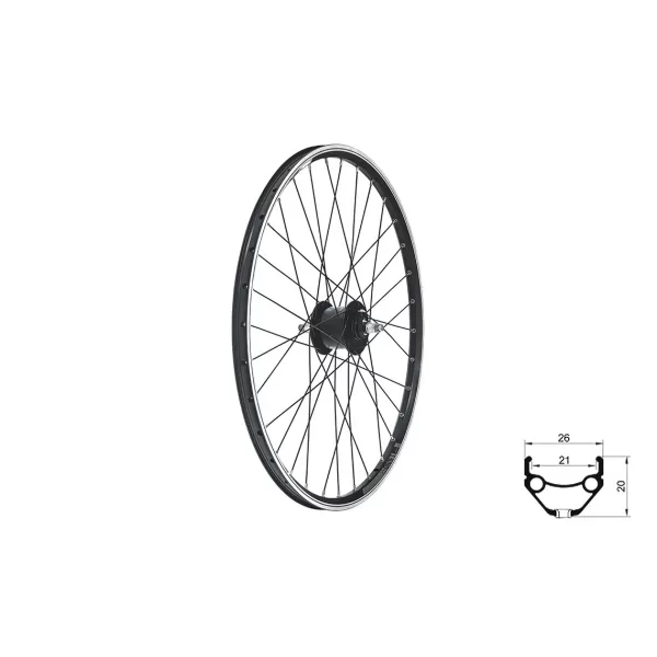  Zapletené kolo přední KLS DRAFT Dynamo V-brake, 26", black BLACK 