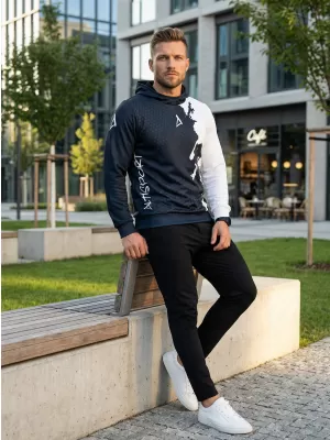 Pánská funkční mikina premium ALTISPORT VOJ/ALM112MI01 ČERNÁ-BÍLÁ