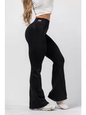 NEBBIA Tvarující bezešvé flared legíny FLOW SEAMLESS 498 BLACK