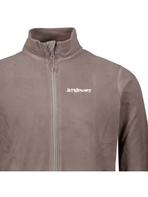 Pánská fleece mikina ALTISPORT BERK HNĚDÁ