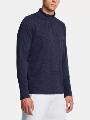 Pánské triko UNDER ARMOUR UA TECH TEXTURED 1/2 ZIP 1382797-410 MODRÁ
