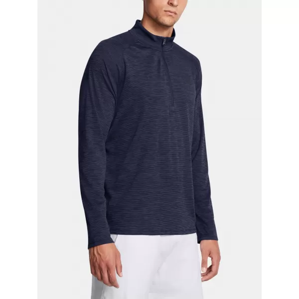  Pánské triko UNDER ARMOUR UA TECH TEXTURED 1/2 ZIP 1382797-410 MODRÁ 