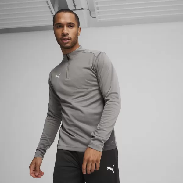  Pánské triko PUMA TEAMGOAL TRAINING 1/4 ZIP TO 658629_13 CAST IRON/WHITE/SHADOW GRAY 