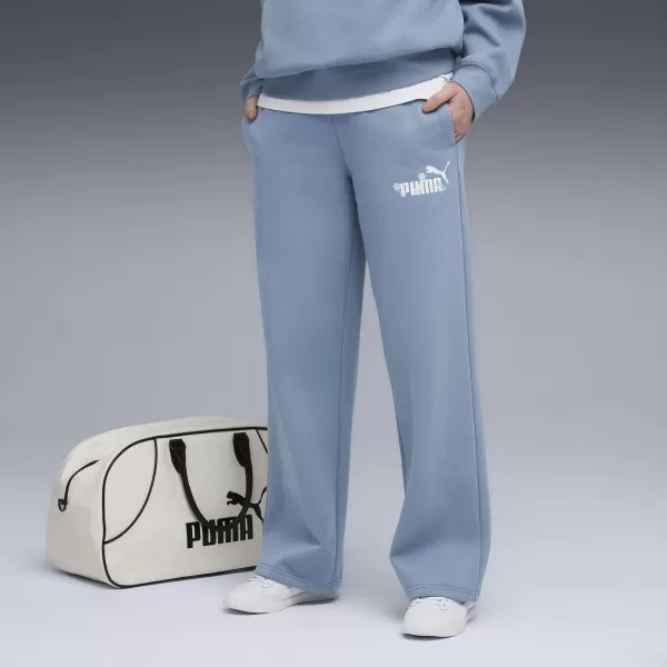  Dámské tepláky PUMA ESS NATURE 2 0 COMFORT LOGO STRAIGHT PANTS FL OP 68808134 COOL BLUE 
