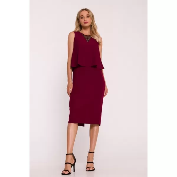  Dámské šaty STYLOVE S422 MAROON 