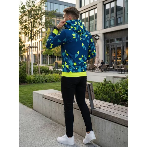  Pánská funkční mikina premium ALTISPORT VOJ/ALM108MI01 NAVY-NEON ŽLUTÁ 
