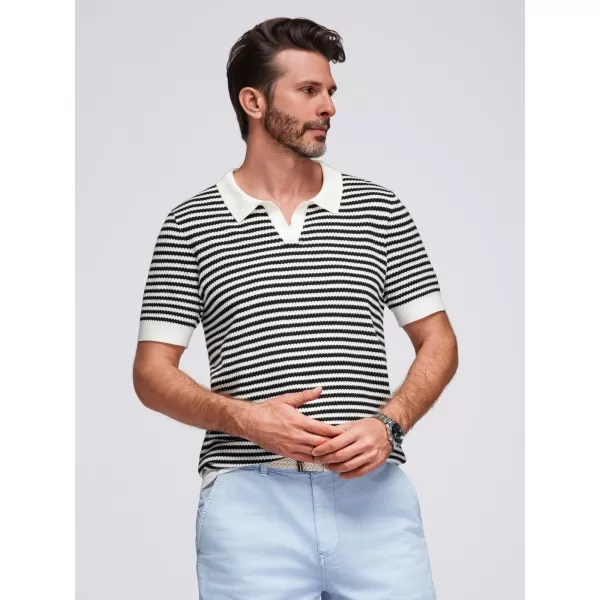  Pánské polo triko OMBRE OM-POSS-0161 BLACK AND WHITE 