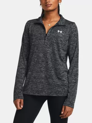 Dámská mikina UNDER ARMOUR TECH 1/2 ZIP- TWIST 1384225-001 ČERNÁ