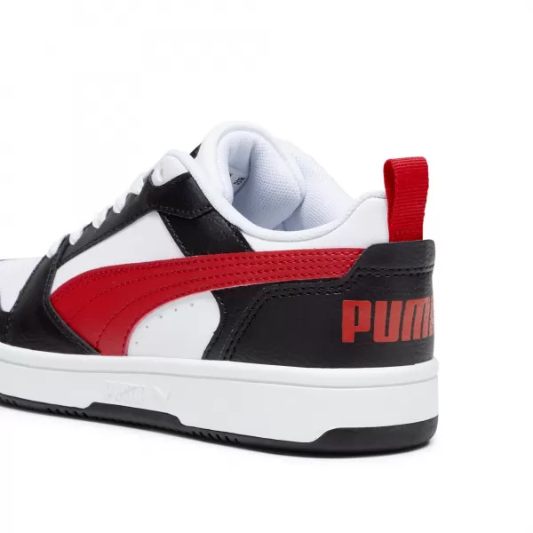  Dětské boty PUMA REBOUND V6 LO JR 39383304 PUMA WHITE/RED/BLACK 