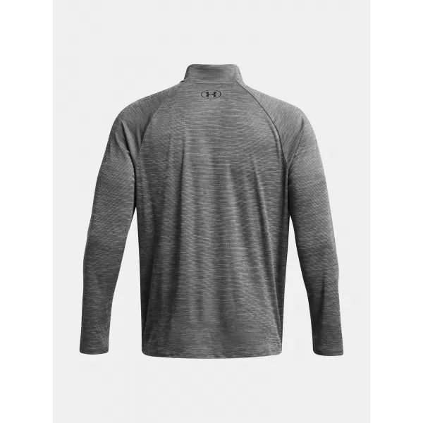  Pánské triko UNDER ARMOUR UA TECH TEXTURED 1/2 ZIP 1382797-025 ŠEDÁ 