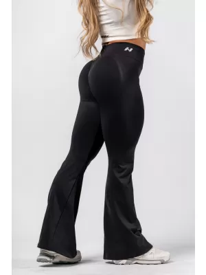 NEBBIA Tvarující bezešvé flared legíny FLOW SEAMLESS 498 BLACK