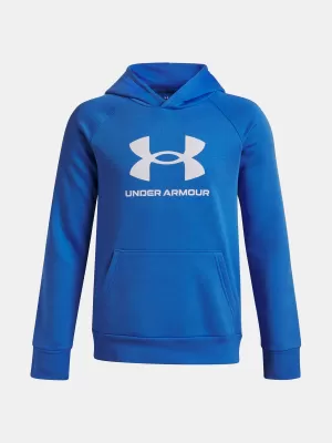 Chlapecká mikina UNDER ARMOUR UA RIVAL FLEECE BL HOODIE 1379791-402 MODRÁ