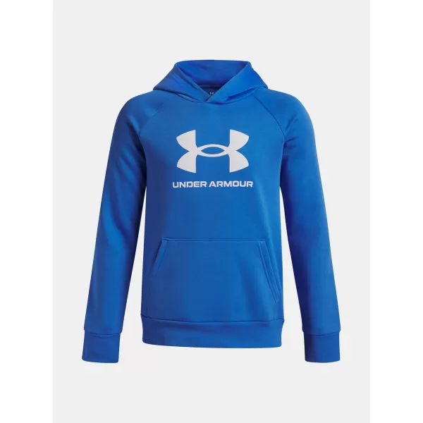  Chlapecká mikina UNDER ARMOUR UA RIVAL FLEECE BL HOODIE 1379791-402 MODRÁ 