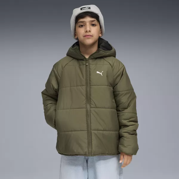  Dětské bunda PUMA REVERSIBLE PUFFER JACKET 68840781 LODEN GREEN 