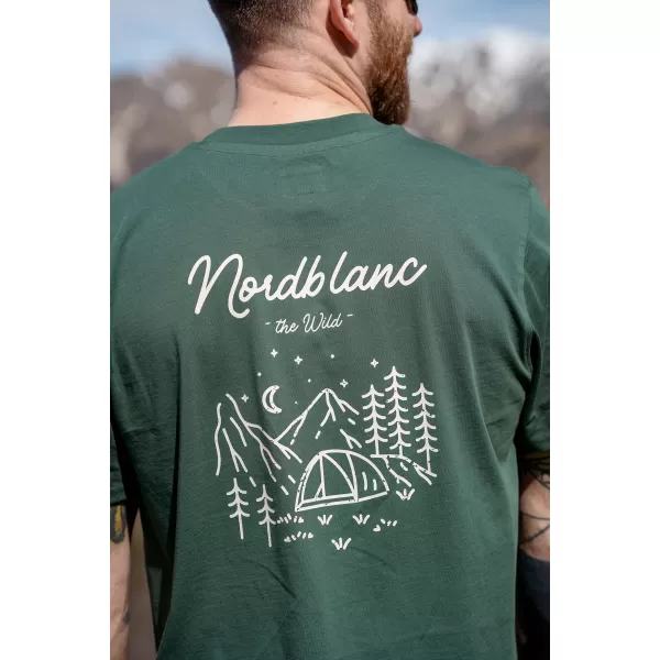  Pánské triko NORDBLANC CAMPING NBSMT8157 TMAVĚ ZELENÁ 