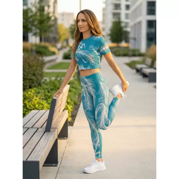  Dámský crop top premium ALTISPORT VOJ/ALW001TR07 EMERALD/ŠEDÁ 