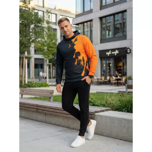  Pánská funkční mikina premium ALTISPORT VOJ/ALM112MI01 ČERNÁ-FLUO ORANGE 