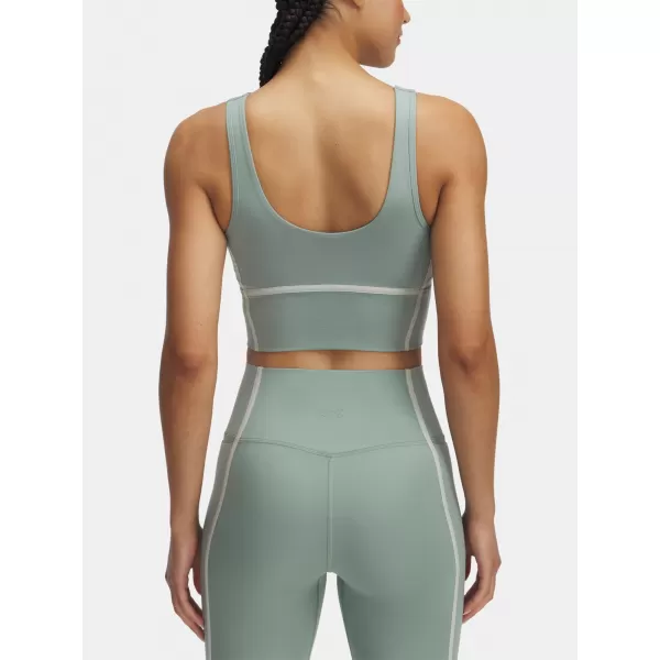  Dámské tílko UNDER ARMOUR MERIDIAN PIPED CROP TANK 6003529-348 ZELENÁ 
