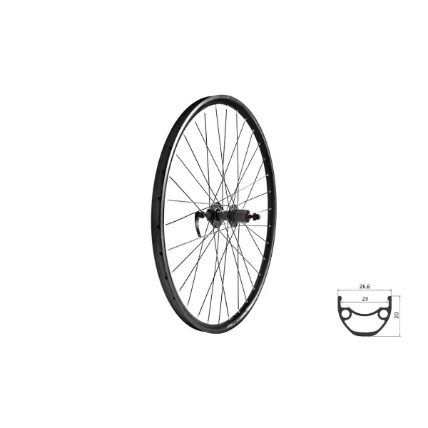  Zapletené kolo zadní KLS DRAFT DSC 23 R, 26", black BLACK 