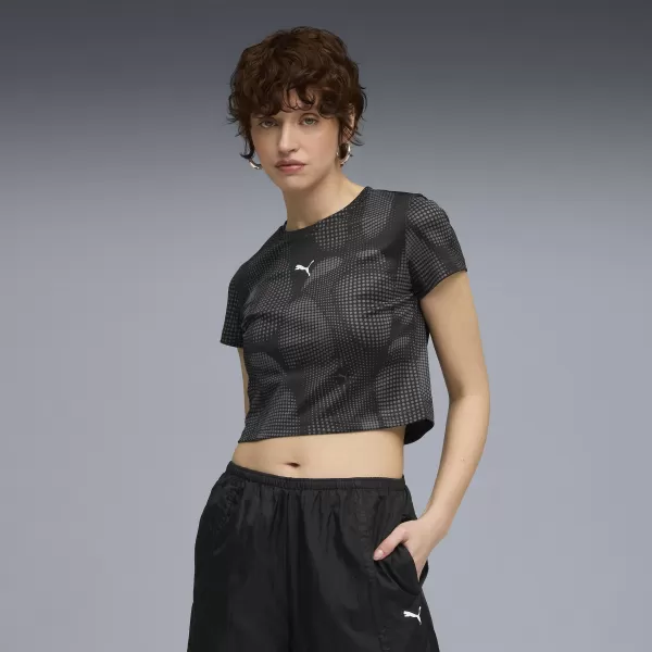  Dámské triko PUMA DARE TO AOP BABY TEE 63214501 PUMA BLACK 