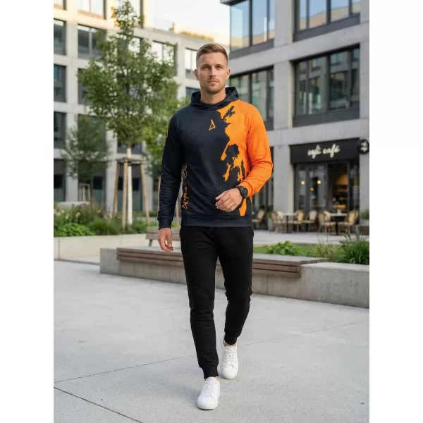  Pánská funkční mikina premium ALTISPORT VOJ/ALM112MI01 ČERNÁ-FLUO ORANGE 