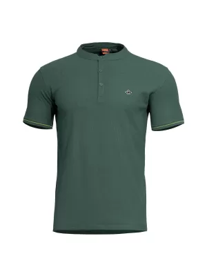 Pánské triko PENTAGON LEVANTES HENLEY T-SHIRT STRIPES K09025 SPRINGBOK GREEN