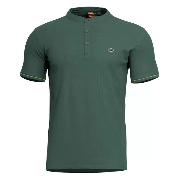  Pánské triko PENTAGON LEVANTES HENLEY T-SHIRT STRIPES K09025 SPRINGBOK GREEN 