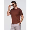 Pánské triko OMBRE OM-TSCT-0252 WARM BROWN