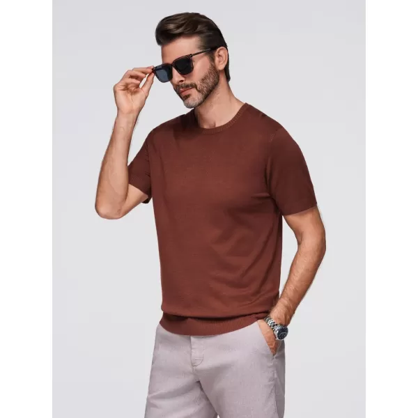  Pánské triko OMBRE OM-TSCT-0252 WARM BROWN 