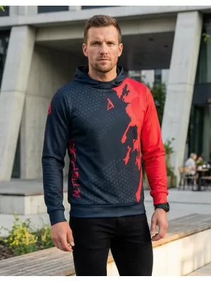 Pánská funkční mikina premium ALTISPORT VOJ/ALM112MI01 ČERNÁ-ČERVENÁ