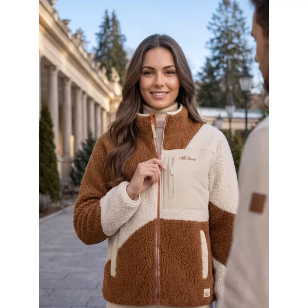  Dámská fleece mikina ALTISPORT GERI BÉŽOVÁ/HNĚDÁ 