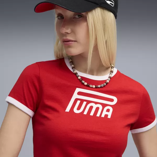  Dámské triko PUMA FUTURE PUMA ARCHIVE GRAPHIC SLIM TEE 63212211 FOR ALL TIME RED 