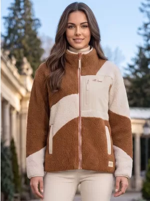 Dámská fleece mikina ALTISPORT GERI BÉŽOVÁ/HNĚDÁ
