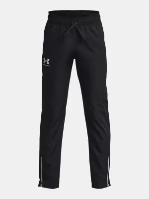 Chlapecké kalhoty UNDER ARMOUR UA SPORTSTYLE WOVEN PANTS 1370184-001 ČERNÁ