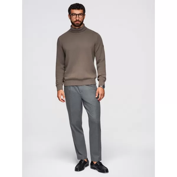  Pánský svetr OMBRE OM-SWTN-0163 GRAY-BROWN 