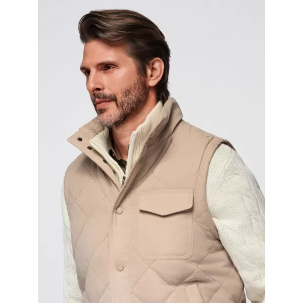  Pánská vesta OMBRE OM-JAVJ-0277 BEIGE 
